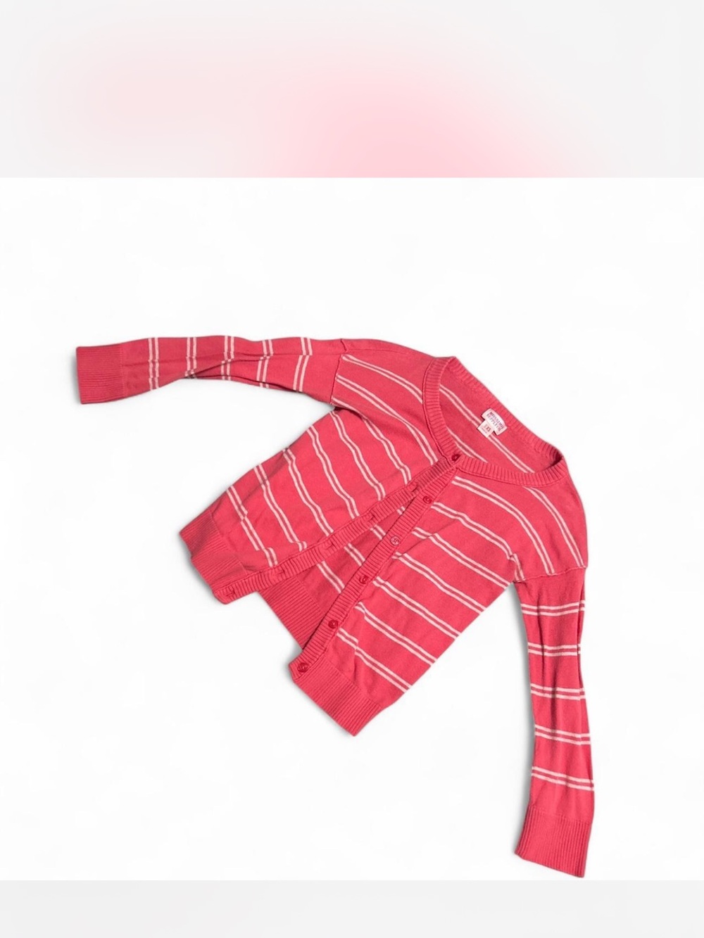 Mossimo Supply Co. Pink Striped Button-Up Cardigan